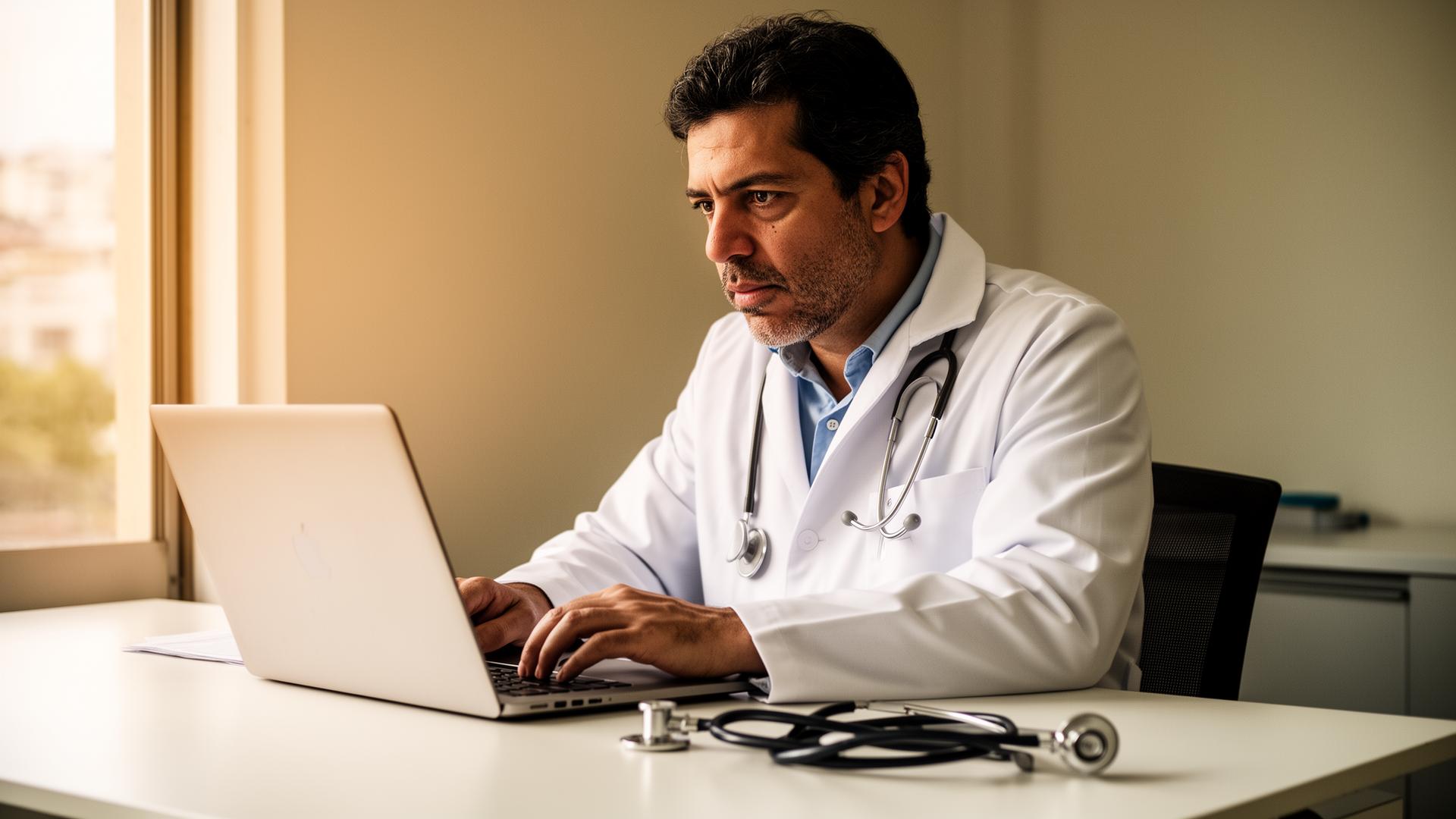 Médico trabalhando
